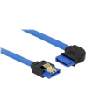 Delock kabel SATA 6 Gb/s prosto/kątowy prawo metal.zatrzaski 30cm niebieski - nr 11