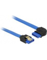Delock kabel SATA 6 Gb/s prosto/kątowy prawo metal.zatrzaski 50cm niebieski - nr 10