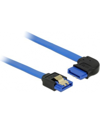 Delock kabel SATA 6 Gb/s prosto/kątowy prawo metal.zatrzaski 50cm niebieski nr 1