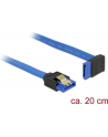 Delock kabel SATA 6 Gb/s kątowy prosto/góra metal.zatrzaski 20cm niebieski - nr 10