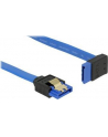 Delock kabel SATA 6 Gb/s kątowy prosto/góra metal.zatrzaski 20cm niebieski - nr 11