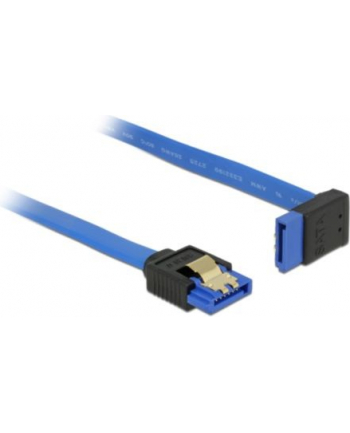 Delock kabel SATA 6 Gb/s kątowy prosto/góra metal.zatrzaski 20cm niebieski nr 1