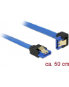 Delock kabel SATA 6 Gb/s kątowy prosto/dół metal. zatrzaski 50cm niebieski - nr 11