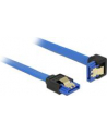Delock kabel SATA 6 Gb/s kątowy prosto/dół metal. zatrzaski 50cm niebieski - nr 12