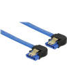Delock kabel SATA 6 Gb/s kątowy prawo/prawo metal. zatrzaski 10cm niebieski - nr 11