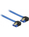 Delock kabel SATA 6 Gb/s kątowy prawo/prawo metal. zatrzaski 10cm niebieski - nr 12
