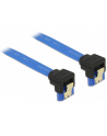 Delock kabel SATA 6 Gb/s kątowy prawo/prawo metal. zatrzaski 10cm niebieski - nr 4