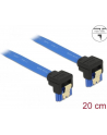 Delock kabel SATA 6 Gb/s kątowy prawo/prawo metal. zatrzaski 20cm niebieski - nr 10