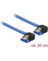 Delock kabel SATA 6 Gb/s kątowy prawo/prawo metal. zatrzaski 20cm niebieski - nr 11