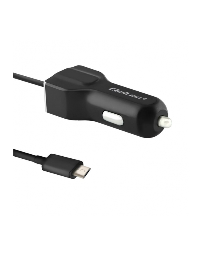 Qoltec Ładowarka samochodowa | 12V-24V | 5V/3.4A | USB + micro USB główny