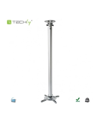 Ramię do projektora Techly 110-190 cm. sufitowe, srebrne nr 2