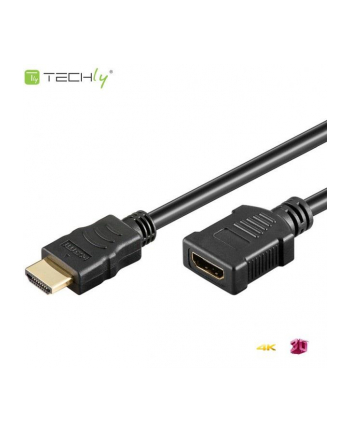 Techly Kabel przedłużacz monitorowy HDMI-HDMI M/F 1,8m czarny