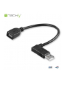 Kabel USB Techly USB 2.0 A-A M/F kątowy, 15cm - nr 1