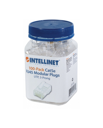 Wtyk Intellinet RJ45 8P/8C UTP Cat.5e/drut 100szt.