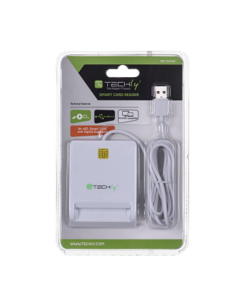 Techly Kompaktowy czytnik USB 2.0 kart Smart biały