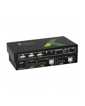 Techly 2-portowy przełącznik KVM HDMI/USB 2x1 z audio