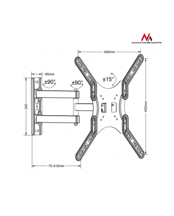 MACLEAN UCHWYT DO TELEWIZORA LUB MONITORA 13-55  30KG MC-759 CZARNY VESA 400X400