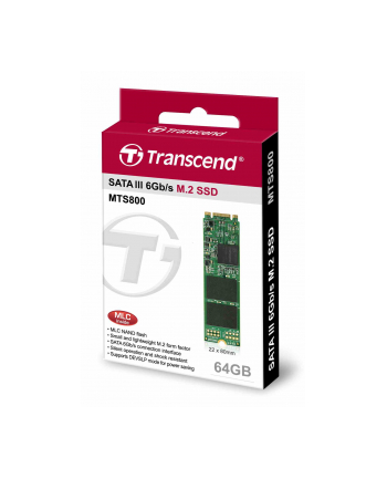 TRANSCEND M.2 SSD MTS800 64GB, M.2 2280, SATA III 6Gb/s, MLC