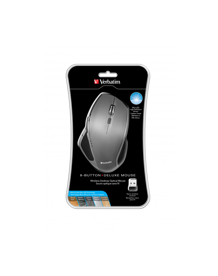 Mysz deluxe bezprzewodowa 2,4GHz niebieski LED główny