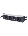 Intellinet Network Solutions Intellinet Listwa zasilająca rack 10'' 1U 250V/15A 4x Schuko kabel 1,8m - nr 1