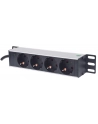Intellinet Network Solutions Intellinet Listwa zasilająca rack 10'' 1U 250V/15A 4x Schuko kabel 1,8m - nr 1