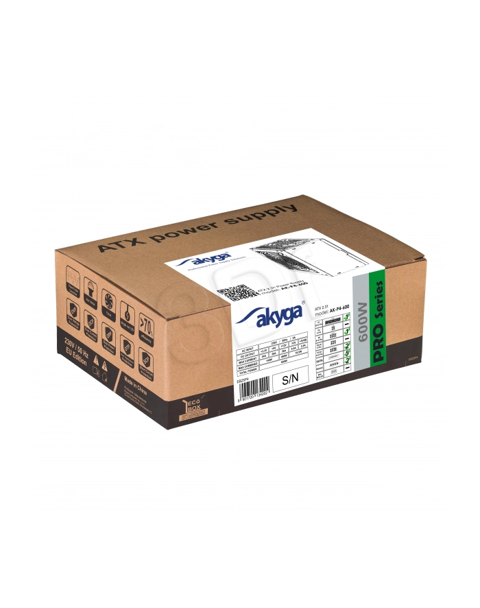 Akyga Zasilacz ATX Pro Semi-Modular 600W AK-P4-600 Fan12cm P8 5xSATA 2xPCI-E główny