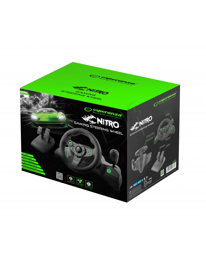 Esperanza KIEROWNICA PS3/PC USB NITRO CZARNO/ZIELONA główny