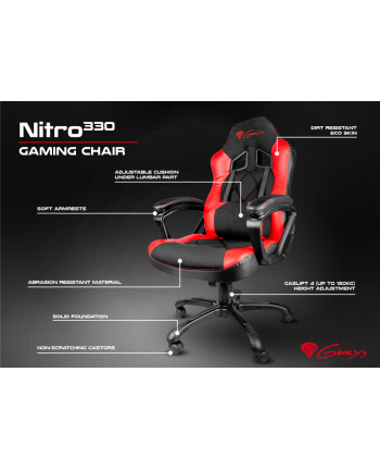 NATEC Fotel dla graczy GENESIS SX33 Black/Red