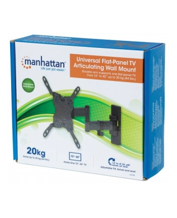 Manhattan Uchwyt ścienny do TV LED/LCD/PDP dwuprzegubowy 13-42'' 20kg VESA czarny nr 1