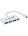 Manhattan Hub SuperSpeed USB-C 3.1 3-portowy 3x USB typ-A 1x USB-C PD - nr 34