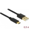 Delock Kabel USB 2.0 Typ-AM> USB Typ-C (M) 0.5m czarny - nr 21