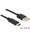 Delock Kabel USB 2.0 Typ-AM> USB Typ-C (M) 0.5m czarny - nr 23