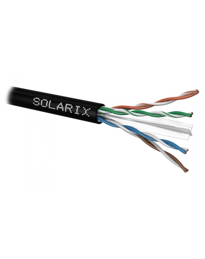 Solarix Instalační kabel CAT6 UTP PE venkovní 500m/špulka černý główny