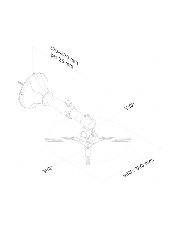 NewStar Uchwyt Ścienny do Projektora (długość: 37-47 cm = ultra krótkoogniskowy) główny