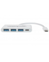 Manhattan Hub SuperSpeed USB-C 3.1 3-portowy 3x USB typ-A 1x USB-C PD - nr 13