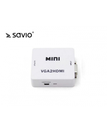 SAVIO CL-110  Konwerter/Adapter VGA -> HDMI Full HD/1080p 60Hz