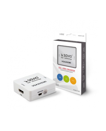 SAVIO CL-110  Konwerter/Adapter VGA -> HDMI Full HD/1080p 60Hz