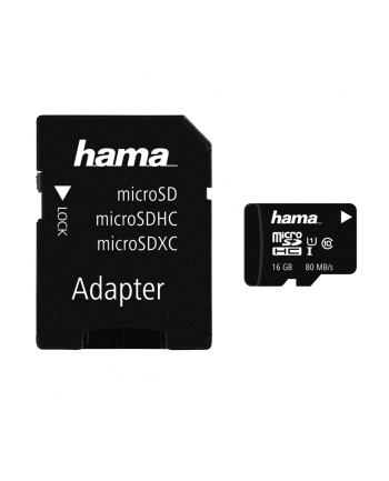 Hama Polska micro SDHC MSDHC16GB 16GB Class 10 +Adapter microSD-SD