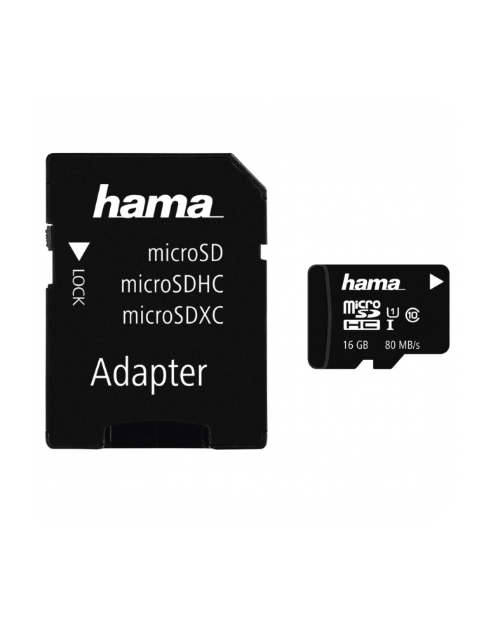 Hama Polska micro SDHC MSDHC16GB 16GB Class 10 +Adapter microSD-SD główny