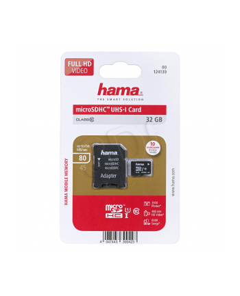 Hama Polska SDHC MSDHC 32GB Class 10 + Adapter microSD-SD