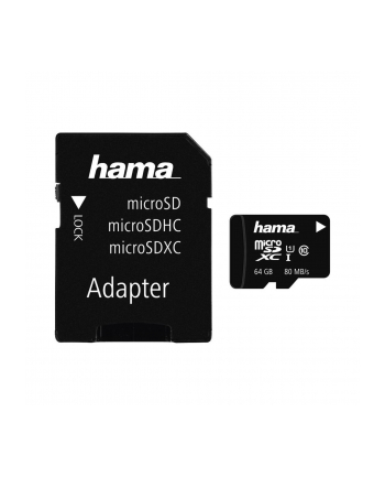 Hama Polska micro SDXC MSDXC 64GB Class 10 + Adapter microSD-SD