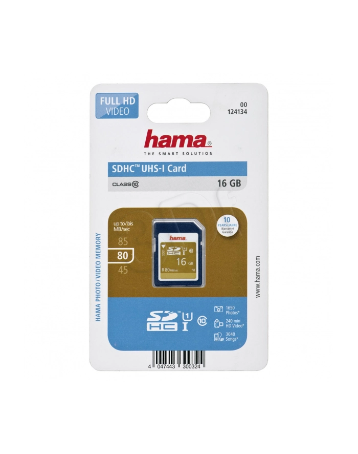 Hama Polska SDHC HS GOLD 16GB Class 10 UHS Class U1 główny