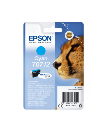 Tusz Epson niebieski T0712=C13T07124012  280 str.  5.5 ml nr 2