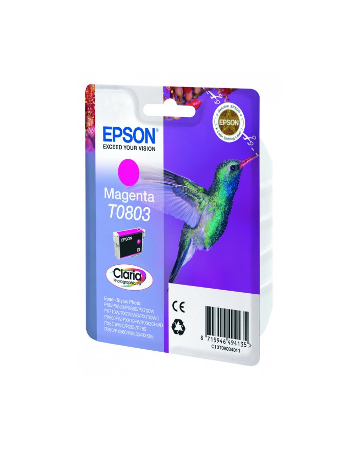 Tusz Epson czerwony T0803=C13T08034011  8 ml główny