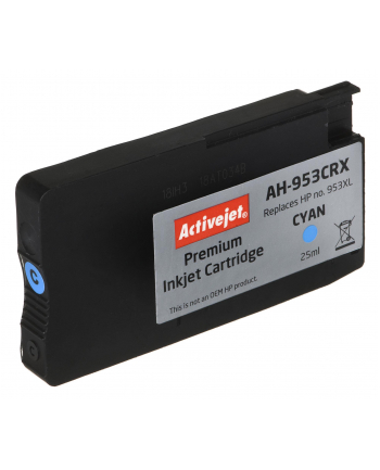 Tusz Activejet AH-953CRX (do drukarki Hewlett Packard  zamiennik 953XL F6U16AE premium 25ml cyan Chip) nr 1