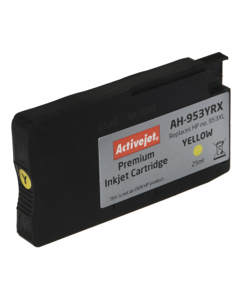 Tusz Activejet AH-953YRX (do drukarki Hewlett Packard  zamiennik 953XL F6U18AE premium 25ml yellow Chip) nr 1