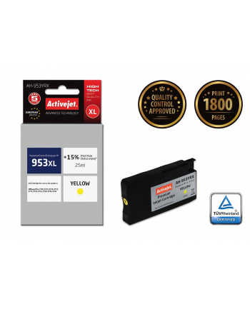 Tusz Activejet AH-953YRX (do drukarki Hewlett Packard  zamiennik 953XL F6U18AE premium 25ml yellow Chip) nr 2