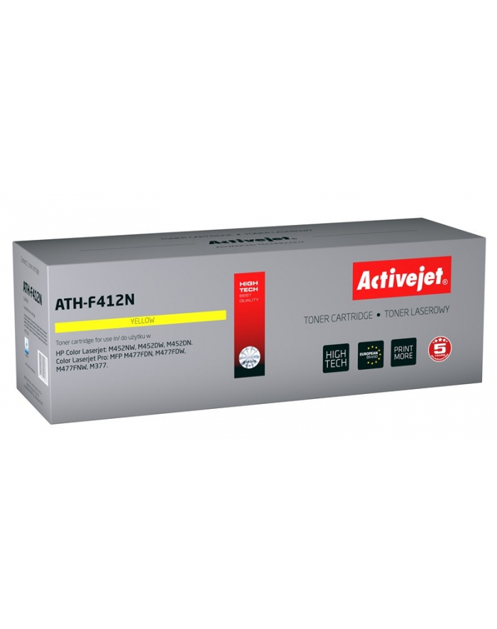 Toner Activejet ATH-F412N (do drukarki Hewlett Packard  zamiennik 410A CF412A supreme 2300str. yellow Chip) główny