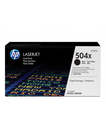Hewlett-Packard Toner HP zestaw HP 504XD  HP504XD=CE250XD  zawiera 2 szt. czarny CE250X nr 1