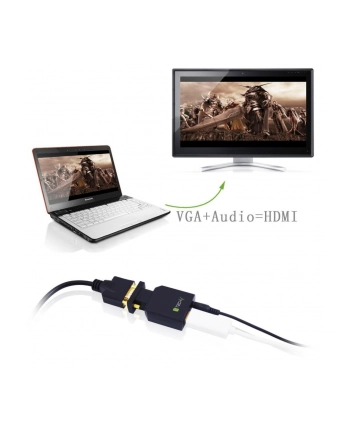 Adapter Techly VGA+Audio Jack 3,5mm na HDMI 1080p IDATA VGA-HDMINI nr 2